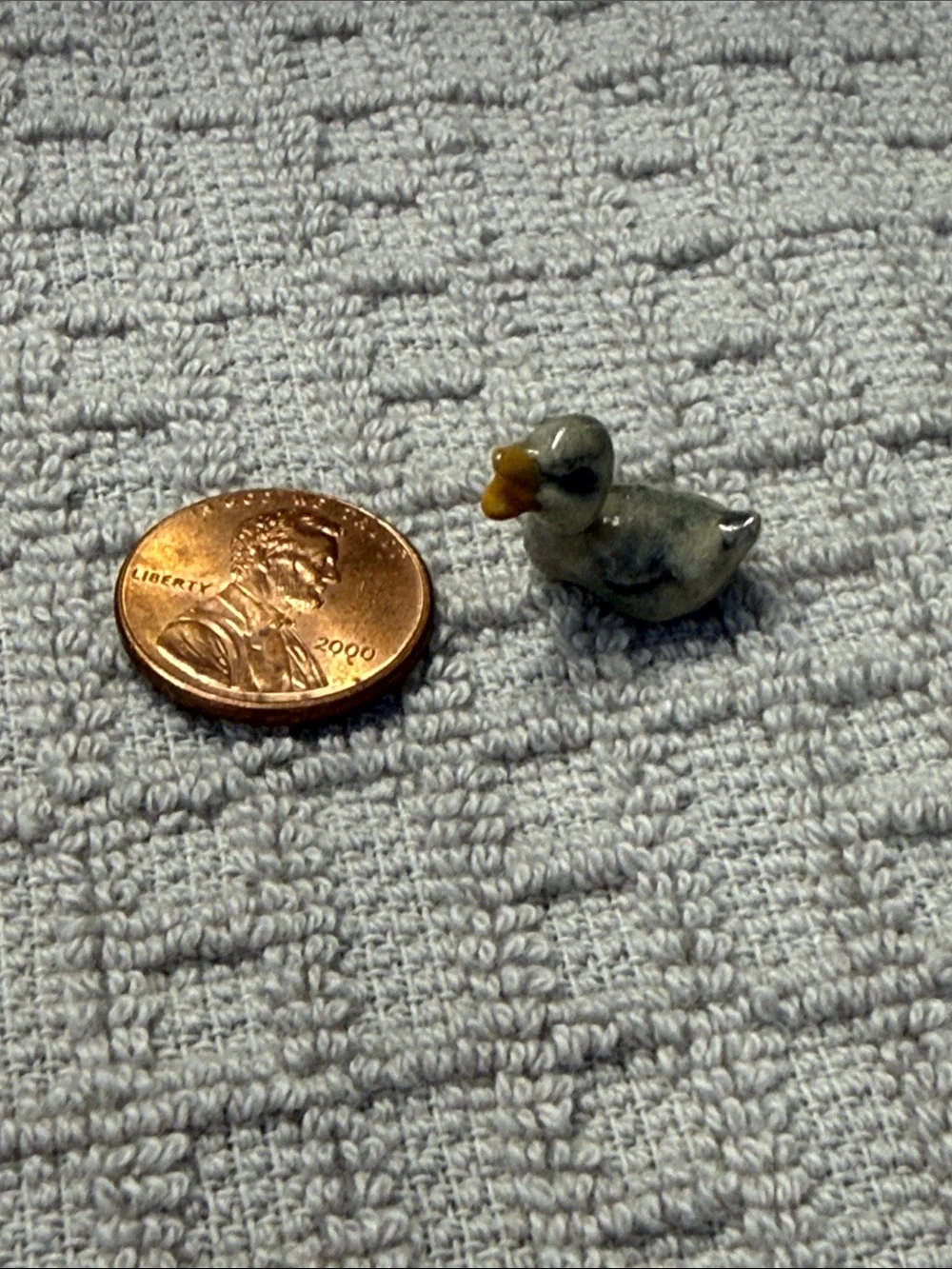 Vintage Hagen Renaker miniature Gray Ceramic Duck Figurine